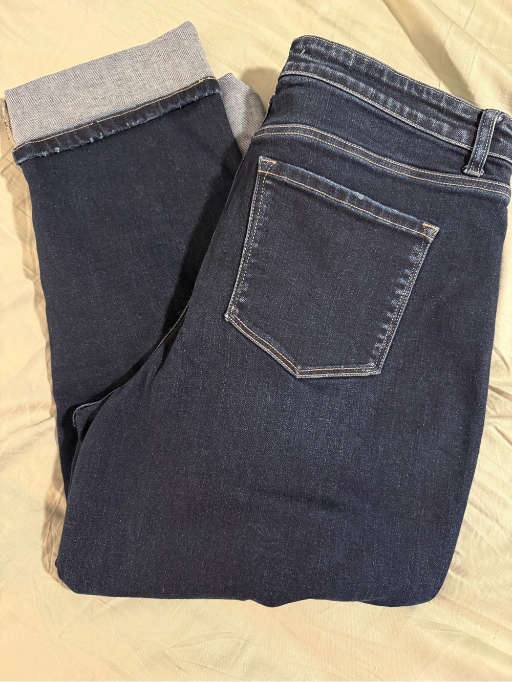 Flying Monkey Women's Dark Indigo High Rise Cropped Straight Jeans